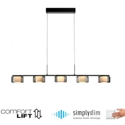 LED Pendelleuchte RIKA schwarz dimmbar höhenverstellbar Memoryfunktion