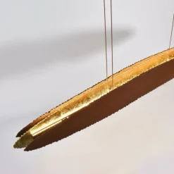 LED-Pendelleuchte, rostfarben, Goldoptik, dekorativ, elegant