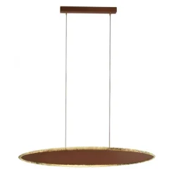 LED-Pendelleuchte, rostfarben, Goldoptik, dekorativ, elegant