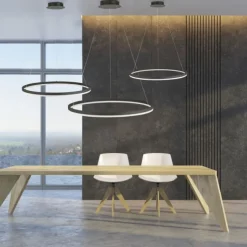 LED Pendelleuchte, rund, anthrazit, Ø 80cm, dimmbar, modern, warmweiß