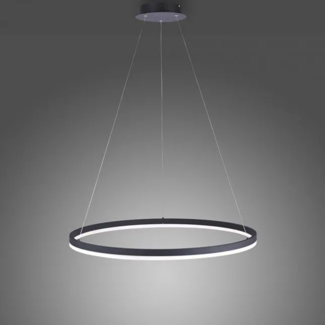 LED Pendelleuchte, rund, anthrazit, Ø 80cm, dimmbar, modern, warmweiß
