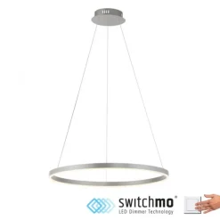 LED Pendelleuchte rund dimmbar aluminium 3 Stufen Dimmung warmweiß