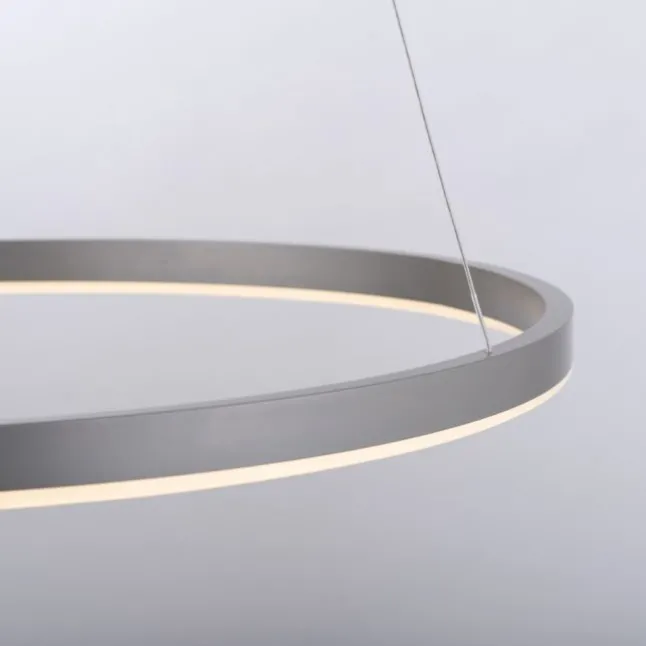LED Pendelleuchte rund dimmbar aluminium 3 Stufen Dimmung warmweiß