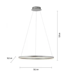 LED Pendelleuchte rund dimmbar aluminium 3 Stufen Dimmung warmweiß