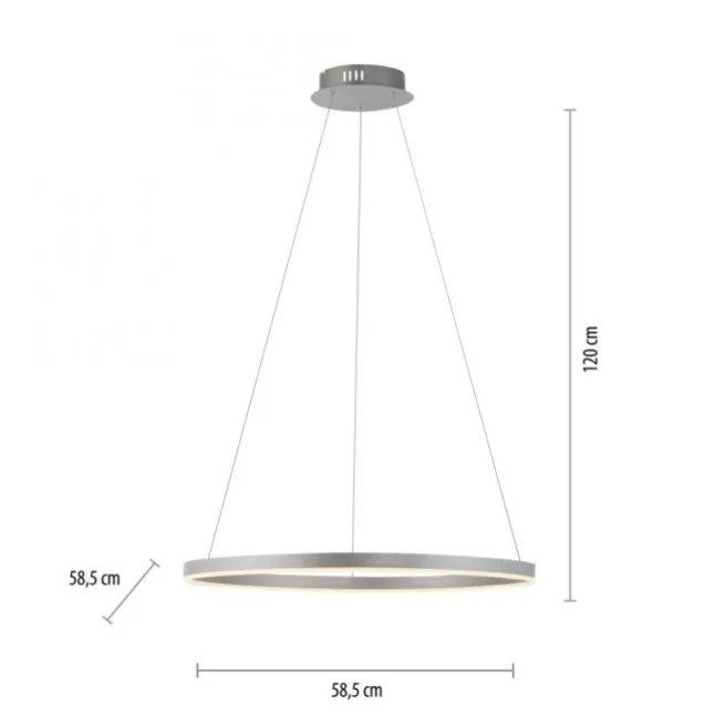 LED Pendelleuchte rund dimmbar aluminium 3 Stufen Dimmung warmweiß