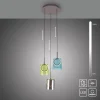 LED Pendelleuchte rund 2 flammig mehrfarbig Metallfarbe Kaffee