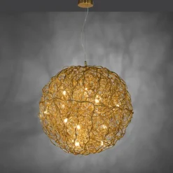 LED Pendelleuchte SAREA goldfarbig aluminium Lichtspiel höhenverstellbar Kunstobjekt