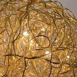 LED Pendelleuchte SAREA goldfarbig aluminium Lichtspiel höhenverstellbar Kunstobjekt