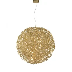 LED Pendelleuchte SAREA goldfarbig aluminium Lichtspiel höhenverstellbar Kunstobjekt