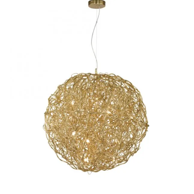 LED Pendelleuchte SAREA goldfarbig aluminium Lichtspiel höhenverstellbar Kunstobjekt