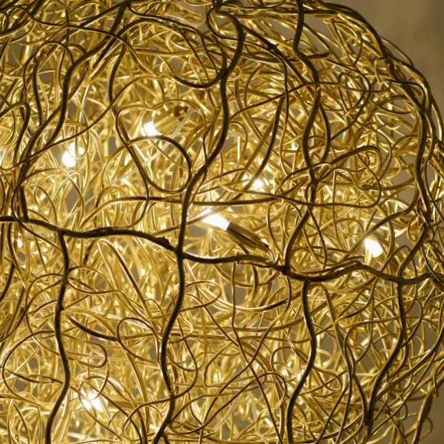 LED Pendelleuchte SAREA goldfarbig aluminium Lichtspiel höhenverstellbar Kunstobjekt