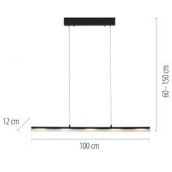 LED Pendelleuchte schwarz Comfor Lift höhenverstellbar dimmbar