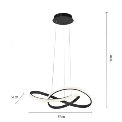 LED-Pendelleuchte, schwarz, dimmbar, höhenverstellbar, IP20