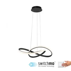 LED-Pendelleuchte, schwarz, dimmbar, höhenverstellbar, IP20