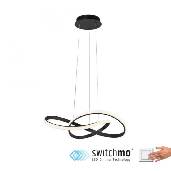 LED-Pendelleuchte, schwarz, dimmbar, höhenverstellbar, IP20