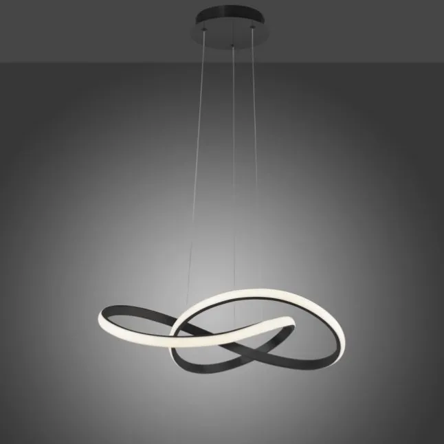 LED-Pendelleuchte, schwarz, dimmbar, höhenverstellbar, IP20