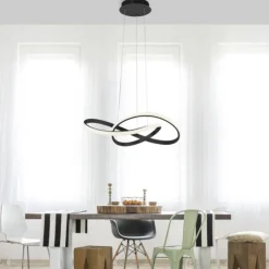 LED-Pendelleuchte, schwarz, dimmbar, höhenverstellbar, IP20