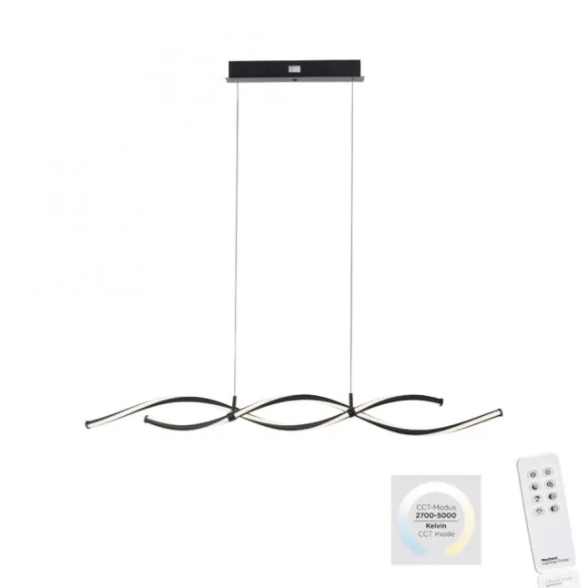 LED Pendelleuchte schwarz dimmbar per Fernbedienung Memoryfunktion CCT