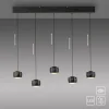 LED Pendelleuchte schwarz 5 flammig höhenverstellbar Esszimmer