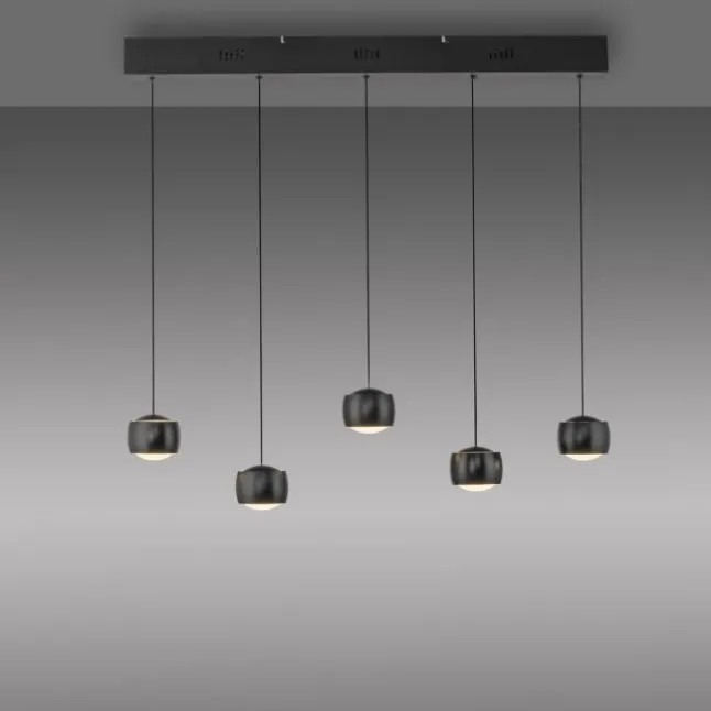 LED Pendelleuchte schwarz 5 flammig höhenverstellbar Esszimmer