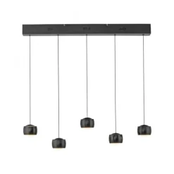 LED Pendelleuchte schwarz 5 flammig höhenverstellbar Esszimmer