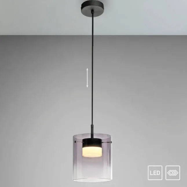 LED Pendelleuchte schwarz 1-flammig dimmbar in 3 Stufen Esszimmer
