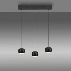 LED Pendelleuchte schwarz 3 flammig höhenverstellbar Esszimmer