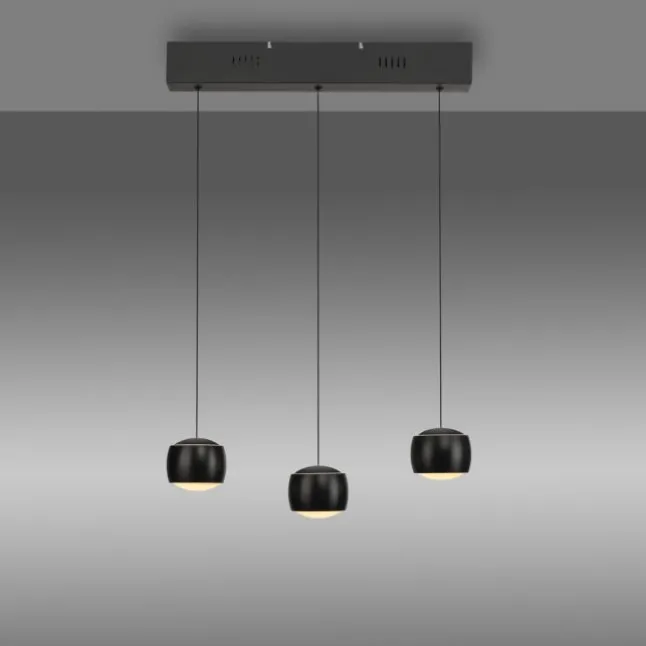 LED Pendelleuchte schwarz 3 flammig höhenverstellbar Esszimmer
