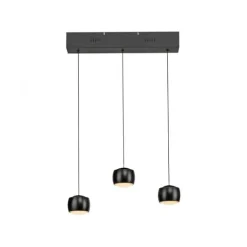 LED Pendelleuchte schwarz 3 flammig höhenverstellbar Esszimmer