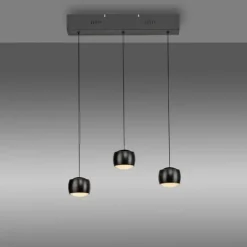 LED Pendelleuchte schwarz 3 flammig höhenverstellbar Esszimmer
