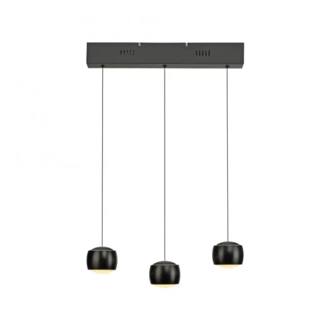 LED Pendelleuchte schwarz 3 flammig höhenverstellbar Esszimmer