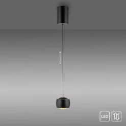 LED Pendelleuchte schwarz 1 flammig höhenverstellbar Esszimmer