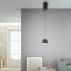 LED Pendelleuchte schwarz 1 flammig höhenverstellbar Esszimmer