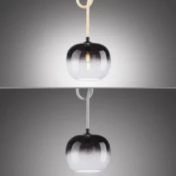 LED Pendelleuchte schwarz 1 flammig Seil beleuchtet höhenverstellbar
