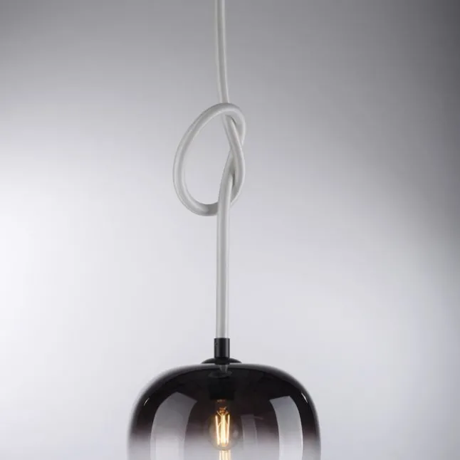 LED Pendelleuchte schwarz 1 flammig Seil beleuchtet höhenverstellbar