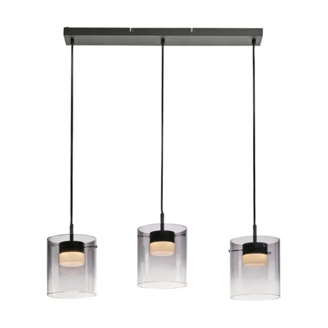 LED Pendelleuchte schwarz 3-flammig dimmbar in 3 Stufen Esszimmer