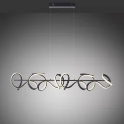 LED Pendelleuchte, schwarz, geschwungenes Design, Dimmfunktion, modern