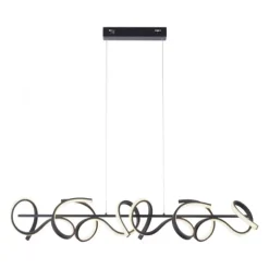 LED Pendelleuchte, schwarz, geschwungenes Design, Dimmfunktion, modern