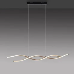 LED Pendelleuchte schwarz gold dimmbar höhenverstellbar geschwungen