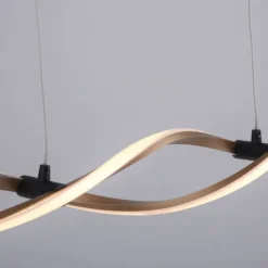 LED Pendelleuchte schwarz gold dimmbar höhenverstellbar geschwungen