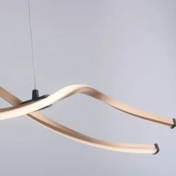 LED Pendelleuchte schwarz gold dimmbar höhenverstellbar geschwungen