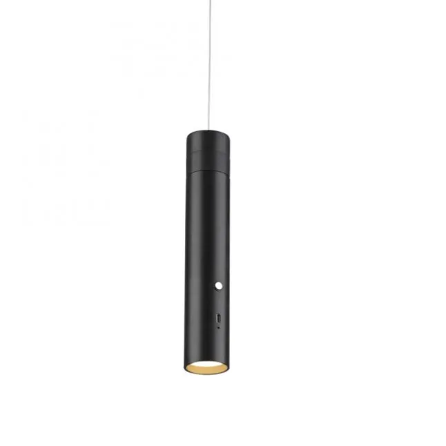 LED Pendelleuchte schwarz höhenverstellbar magnetischer Kopf Akku