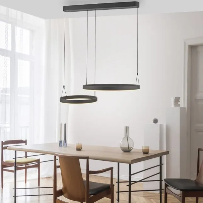 LED Pendelleuchte schwarz höhenverstellbar Fernbedienung dimmbar CCT
