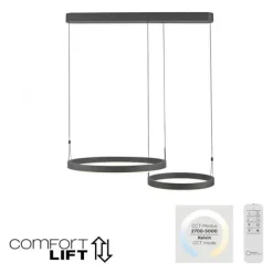 LED Pendelleuchte schwarz höhenverstellbar Fernbedienung dimmbar CCT