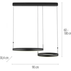 LED Pendelleuchte schwarz höhenverstellbar Fernbedienung dimmbar CCT