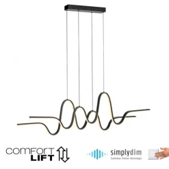 LED Pendelleuchte schwarz höhenverstellbar dimmbar in 3 Stufen