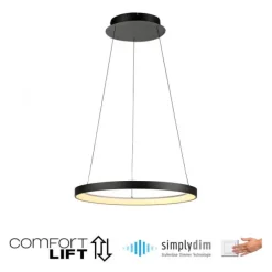 LED Pendelleuchte schwarz höhenverstellbar dimmbar Memoryfunktion