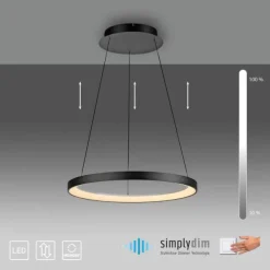 LED Pendelleuchte schwarz höhenverstellbar dimmbar Memoryfunktion