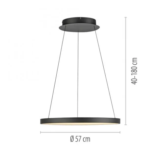 LED Pendelleuchte schwarz höhenverstellbar dimmbar Memoryfunktion