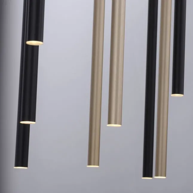LED Pendelleuchte schwarz messing matt 10 flammig dimmbar Memoryfunktion